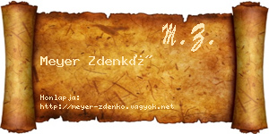 Meyer Zdenkó névjegykártya